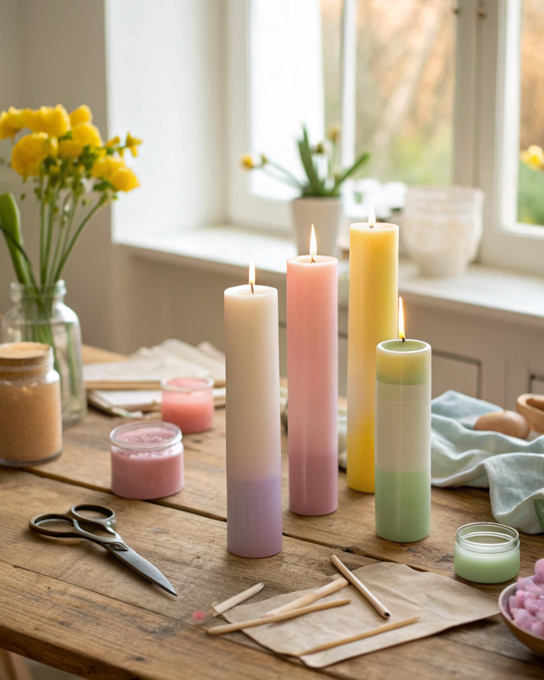 Dip Dye & Glow – Frühlingskerzen gestalten